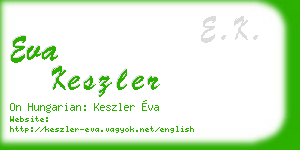 eva keszler business card