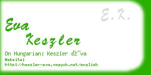 eva keszler business card